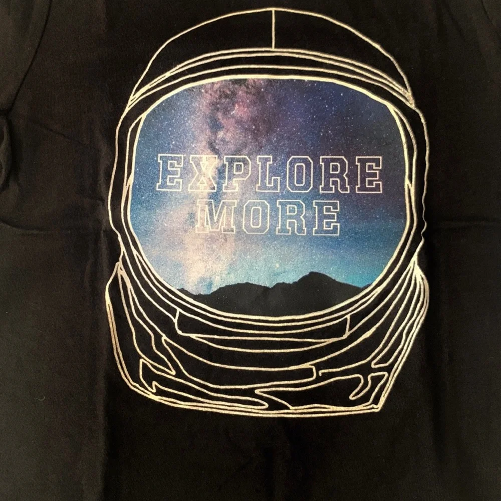 Old Navy 5T Graphic Tee Black Space Explore Print Boys Kids Shirt NEW w/ Tags
